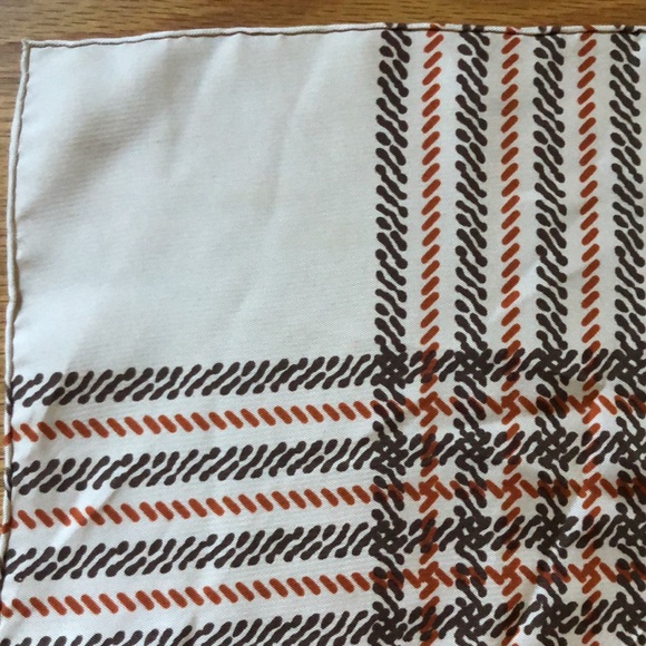 Yves Saint Lauren Couture Silk Square Scarf Neutral Colors Houndstooth pattern - Picture 11 of 16